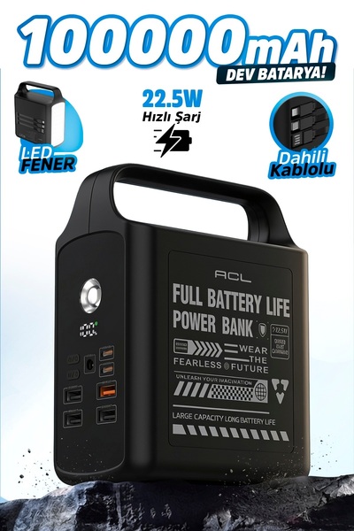 ACL PW-155 100.000mAh Taşınabilir Enerji İstasyonu Powerbank 22.5W Hızlı Şarj...