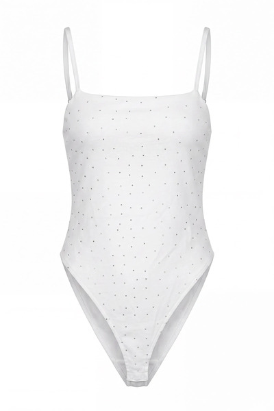 cemo Women's Stone Detailed Strappy Bodysuit