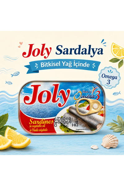 Joly Bitkisel Yağda Sardalya Konservesi 125 GR – Omega 3 Kaynağı