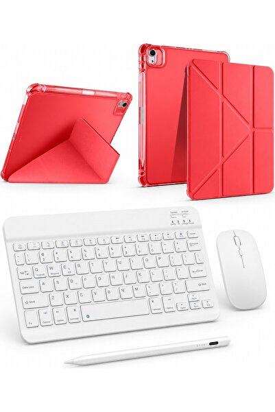 TUROTTO İPad Air 11" M2 / M3 Air 4./5./6. Nesil ile Uyumlu Standlı Kılıf Doku...