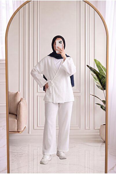 MİHRA STORE Ayhan Baglamalı muslin set-AS521 beli