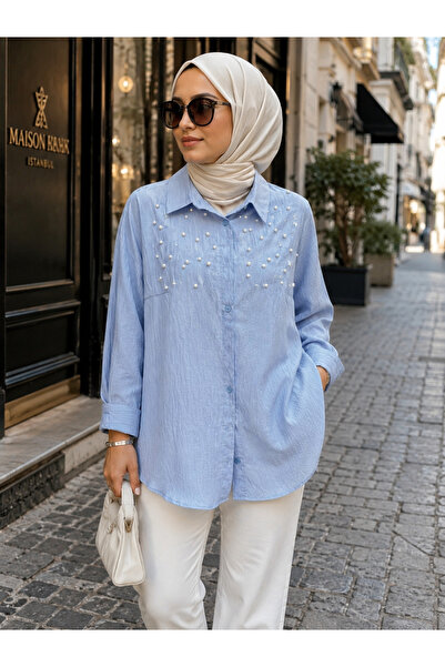 sarıdağ Monaco Fabric Shirt with Pearl Details