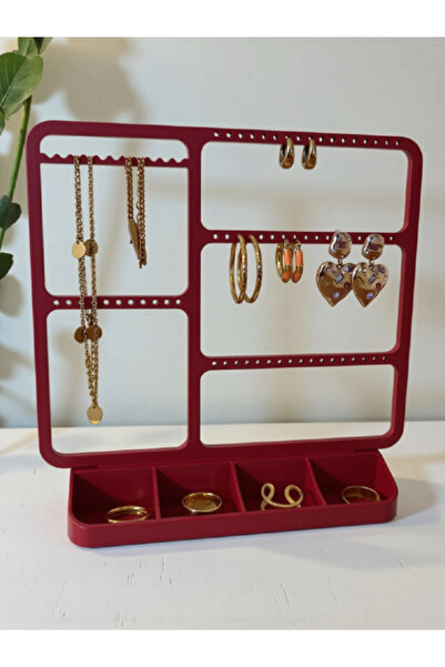 Fullment Aesthetic Desktop Jewelry Stand, Compartmentalized Earring and Ring ...