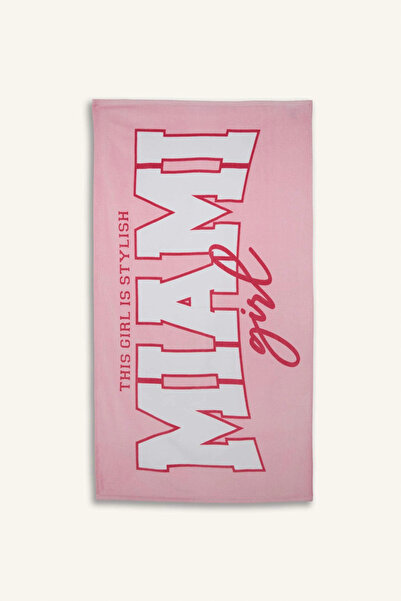DeFacto E7910A8Pn1 Pink Patterned Woven Pink Beach Towel for Girls