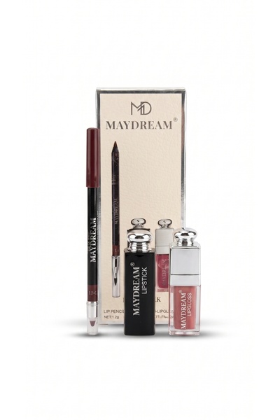 MAYDREAM Lip Liner + Lip Stick + Lip Gloss Set