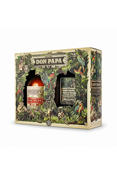 GORDON Pachet Cadou Rom Don Papa Single Island + cărți de joc 40%, 0.7L