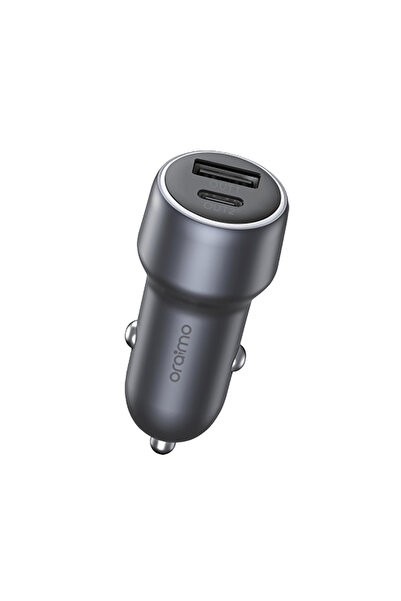 oraimo PowerDrive 301 Pro 30W Dual Port Car Charger - Dark Chrome