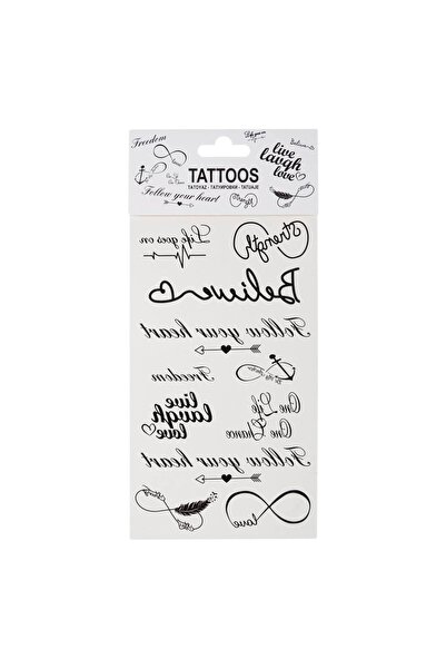 OEM 11 Tatuaje Temporare cu Mesaje Inspiraționale - Design Negru