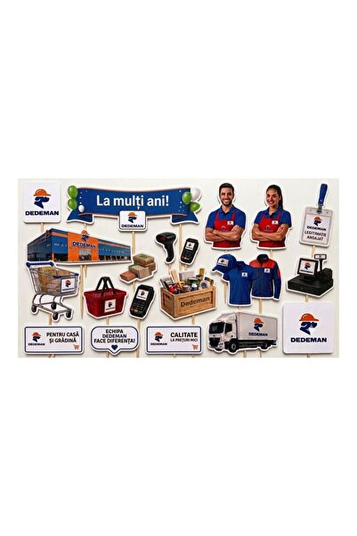 DecoParty Set de decorațiuni pentru tort – Tematică Angajați Magazinul Dedema...