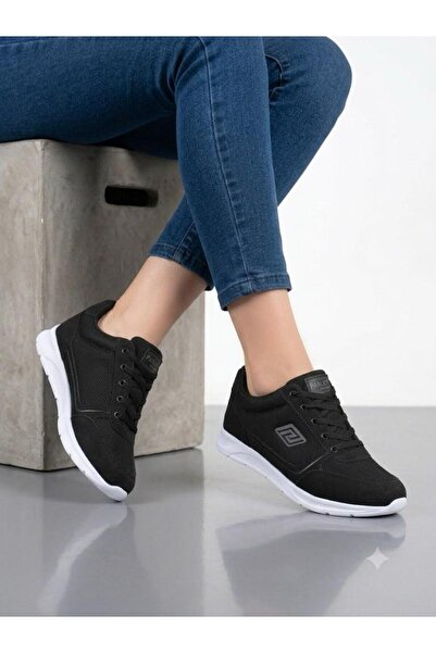 Lütfi Women's Black Sneaker Ultra Light Orthopedic Sole Walking Shoes