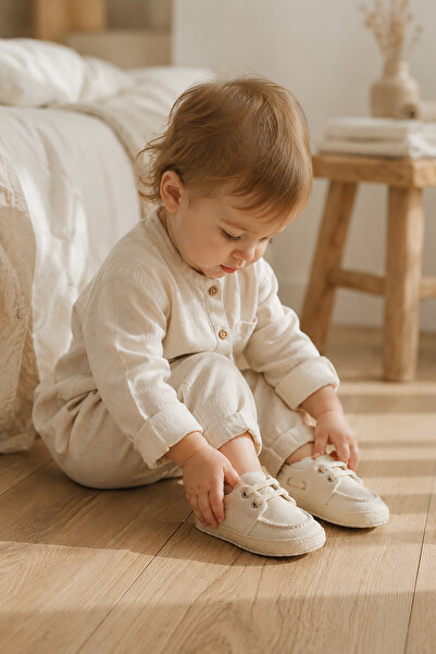 CELYSE Textile İlk Adım Erkek Bebek Spor Ayakkabı - Kutulu Kaydırmaz Taban An...