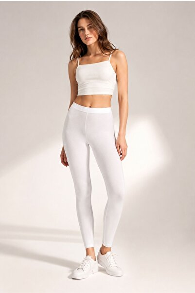 fevien Women's 95% Cotton High Waist Stretchy Lycra Long Leggings Relaxed Fit...