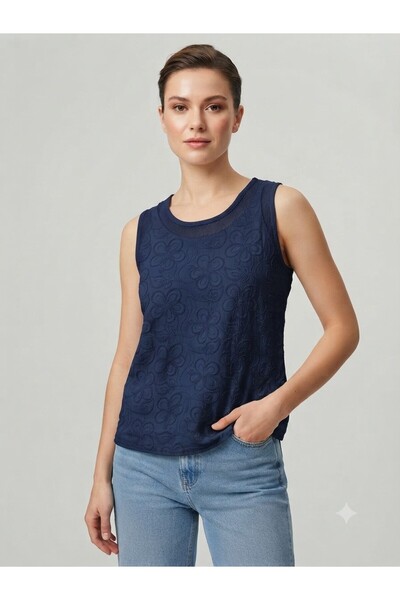MELTEM COLLECTION İŞLEMELİ MÜSLİN ASKILI BLUZ