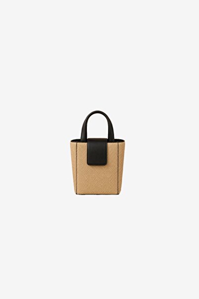MARSEPTUN Riva Double Handle Black Wicker Matte Bag