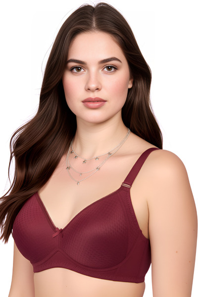 YESENİA Jacquard Wire-Free Silicone Minimizer Gathering Bra
