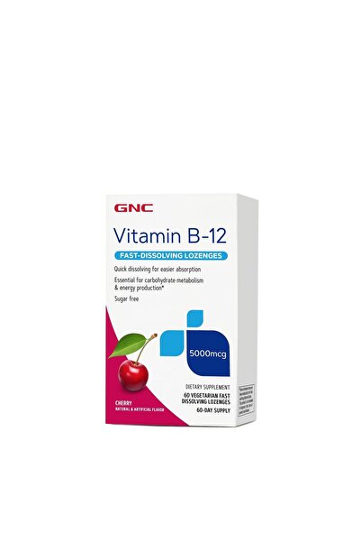 GNC Vitamina B12 cu Aroma de Cirese 5000mcg 60tb vegetale cu dizolvare rapida