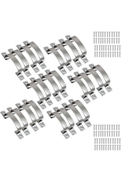 Duravel Aluminium Cabinet Pull Handle Set with Mounting Screws-Silver (24 Pie...