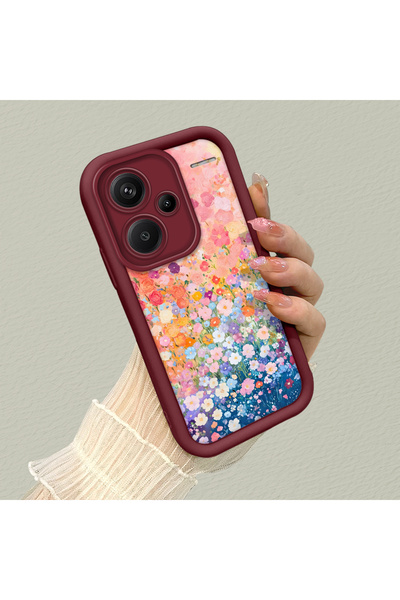 SLIMFELT Redmi Note 13 Pro Plus+ 5G Uyumlu Yüksek Kaliteli Çiçek Desenli, Düş...