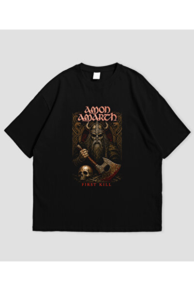 Grafftee Clothing Μπλουζάκι Amon Amarth με στάμπα, unisex, oversized