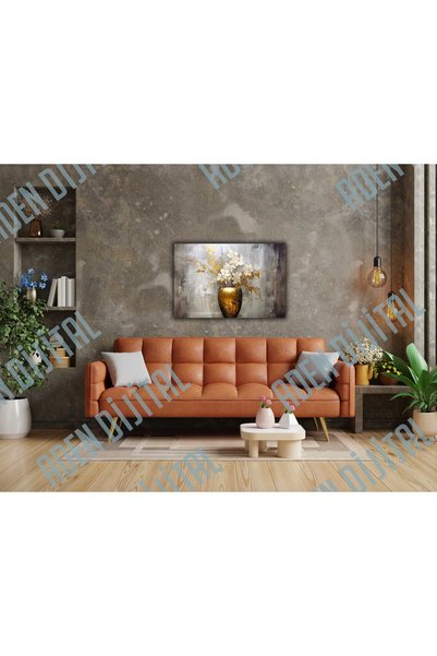 Aden Vază decorativă digitală cu flori, aspect elegant, decor, pictură pe pânză