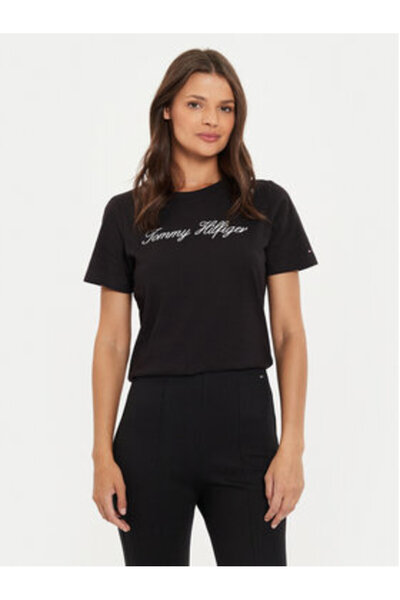 Tommy Hilfiger Tricou de damă WW0WW43459 Negru