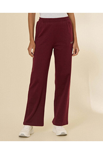 REDTAG Women Burgundy Wide Leg Active Pants