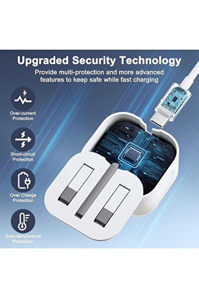 PWR 20W Charger for iPhone-USB-C to Lightning Cable Charger with Power Adapter, Fast Charging.