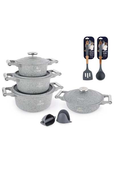 Lifesmile Life Smile 10-Piece Granite Cookware Set with Lids, Kitchen Tools &...