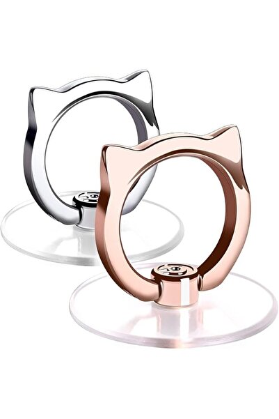 Generic Cute Cat Transparent Phone Ring Holder Stand