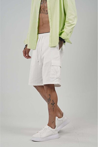 king brich Cotton Linen Men's Shorts with Cargo Pockets