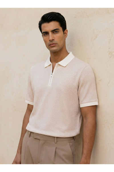 FAV JACQUARD ZIP POLO