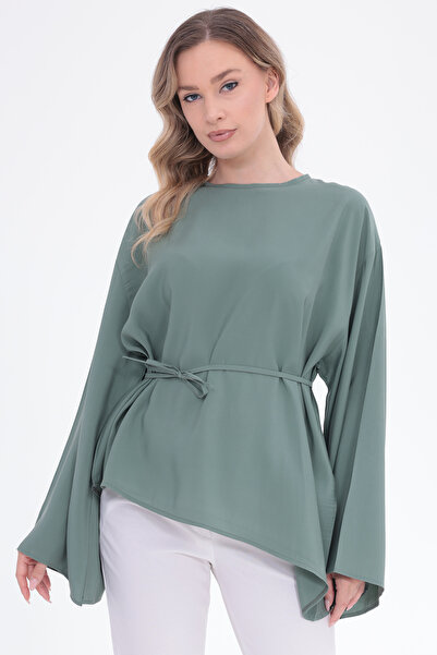 Mega Life Asymmetric Modal Woven Tunic with Skirt Hem