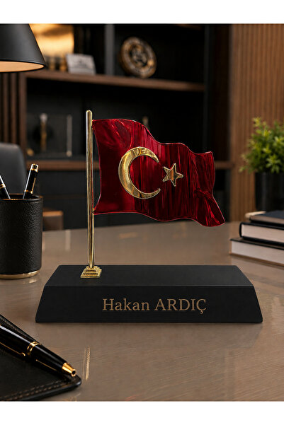 Eksero İsme Özel Türk Bayraklı Masa Bayrağı – Hediye Kutulu