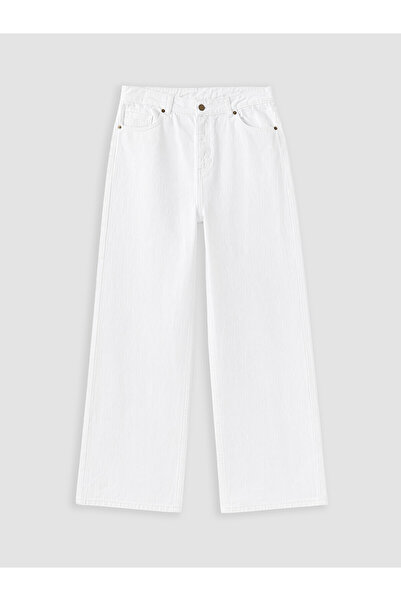 LC Waikiki Trendlucky Big Size Wideleg Women's Jean Pants with Difference