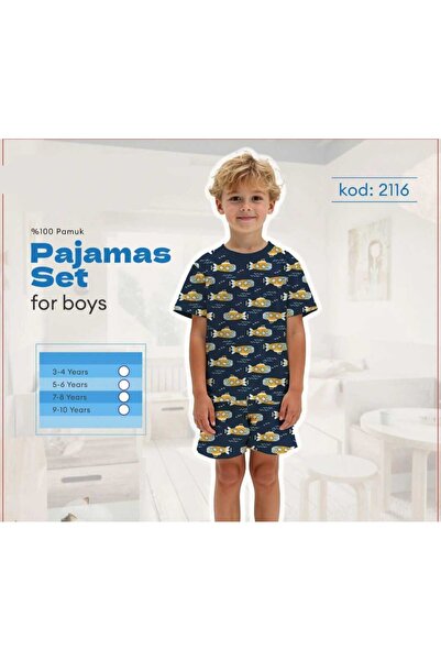 MS KİDS Fish Patterned Men's Pajama Set