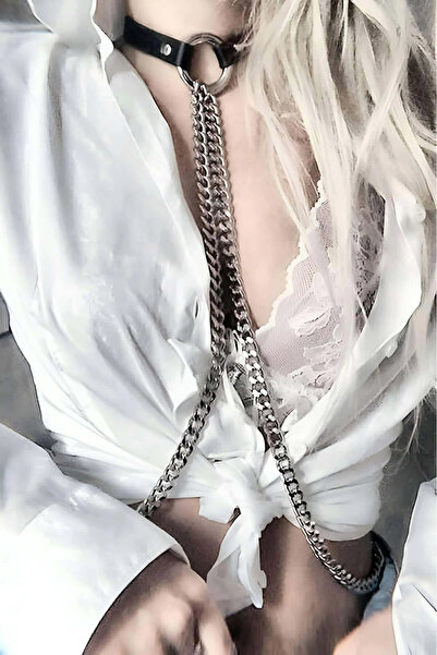 Angels Passion Black O-Ring Detailed Chain Collar