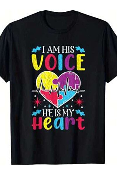 45 BPM Autism Awareness I Am His Voice He Is My Heart Spoof Movie Gifts Black...