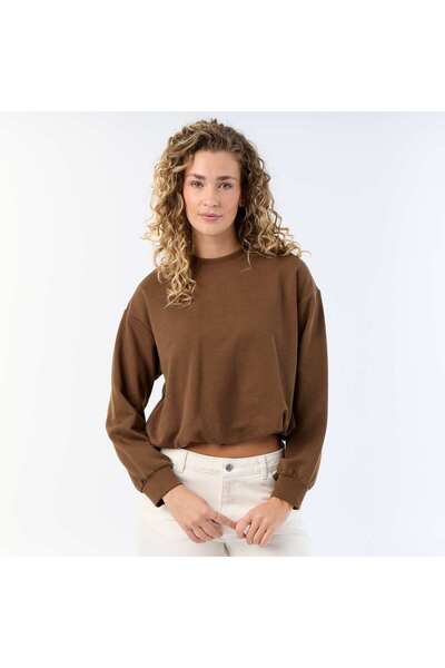 KIABI Balloon French Terry Sweatshirt BROWN