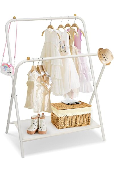 OEM Kids Clothing Rack 2 Rods, Dress Up Storage for Little Girls with Bottom ...