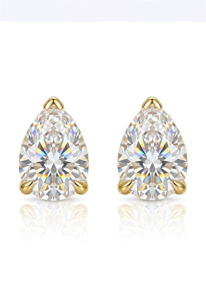 MEETMAY 18K Gold Plated S925 Silver Moissanite Stud Earrings - 0.5ct to 2ct D...