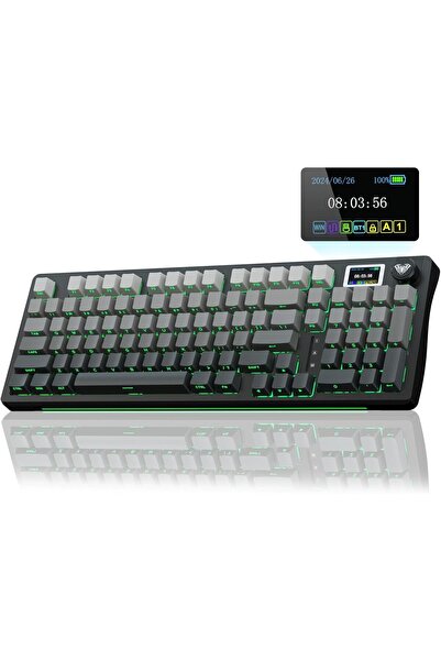 Aula S98 Pro Wireless Mechanical Gaming Keyboard, Creamy, with Screen and Knob