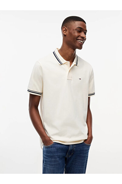 Tommy Hilfiger تي شيرت رجالي بشعار العلامة التجارية مناسب للاستخدام اليومي ذو...