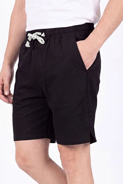 EXSPORT Men's Hawaiian Linen Shorts with Slits and Side Pockets