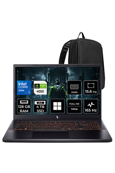 ACER Nitro V 15 Intel Core 7 240H RTX 4050 6GB 65W 128GB RAM 4TB SSD 15.6" FH...