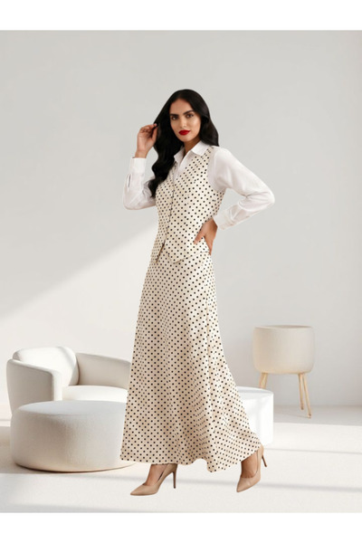 FNM White Polka Dot Two-Piece Co-Ord Set