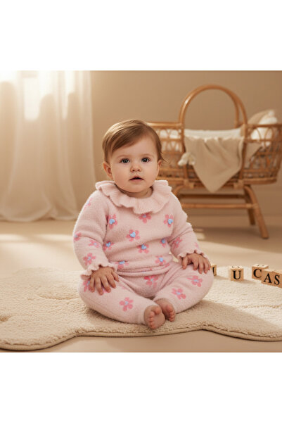 Juniors Floral Print Sleepsuit with Collar