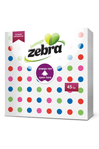 Zebra ΧΑΡΤΟΠΕΤΣΕΤΑ 45τεμ. (33x33cm) - (EASY OPEN)