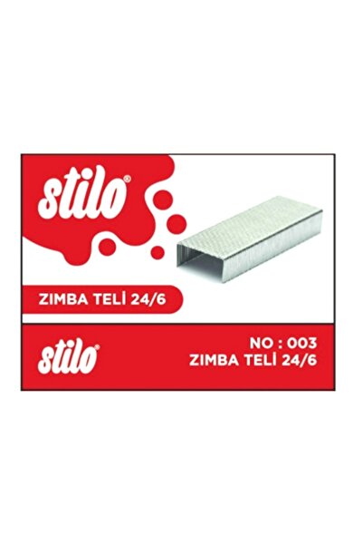 Stilo دبابيس تدبيس 24/6 فضية - 5 علب