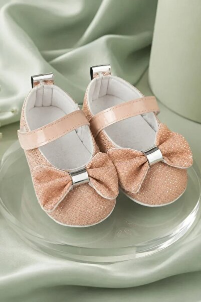 Tuğra Bebe أحذية أطفال لامعة بفيونكة ونعل ناعم وشريط فيلكرو، أحذية أطفال بنات...