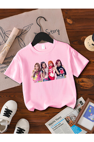 MAGORS تيشيرت قطني مطبوع بأكمام قصيرة من BLACKPINK K-POP BAND للشباب والأطفال